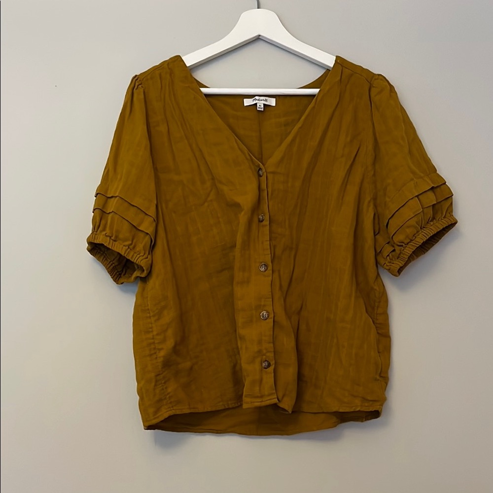 Madewell Mustard Button-Up Top